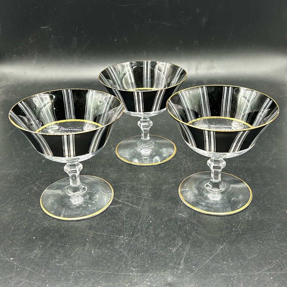 MCM Striped Champagne Coupes (3)